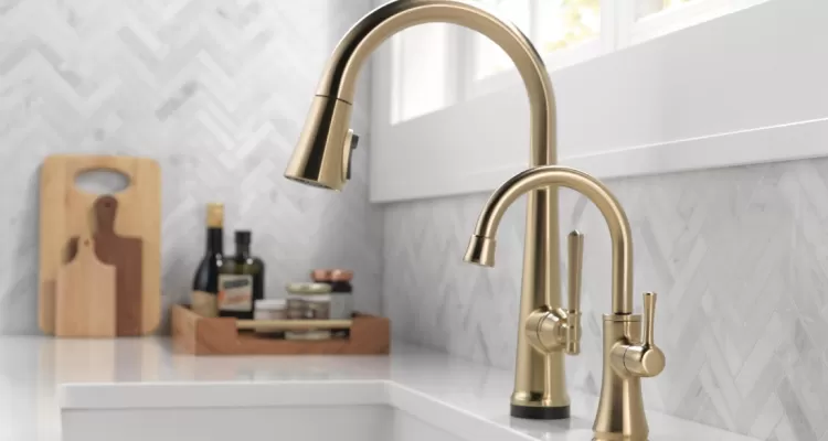 emmeline single handle facuet in champagne bronze
