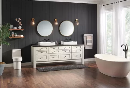 Spacious Master Bath featuring Delta products
