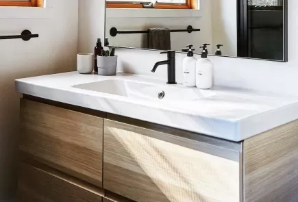 sleek and modern bathroom vanity